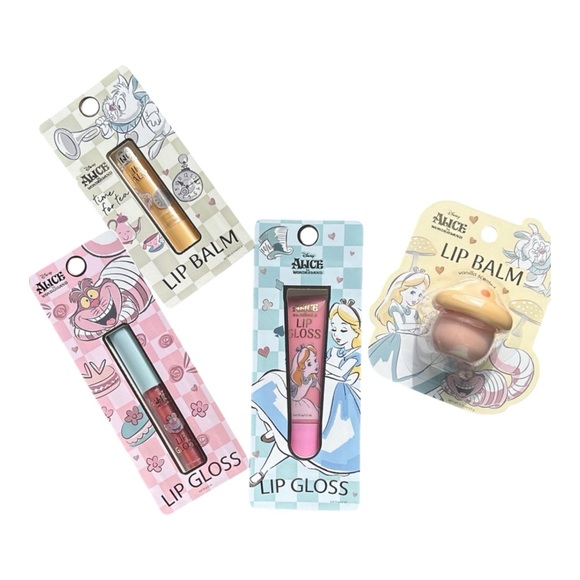 Disney Other - Disney Alice in Wonderland Lip Gloss and Balm Collection 4 pieces NWT